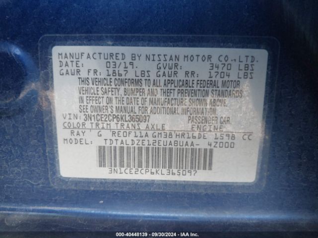 Photo 8 VIN: 3N1CE2CP6KL365097 - NISSAN VERSA NOTE 