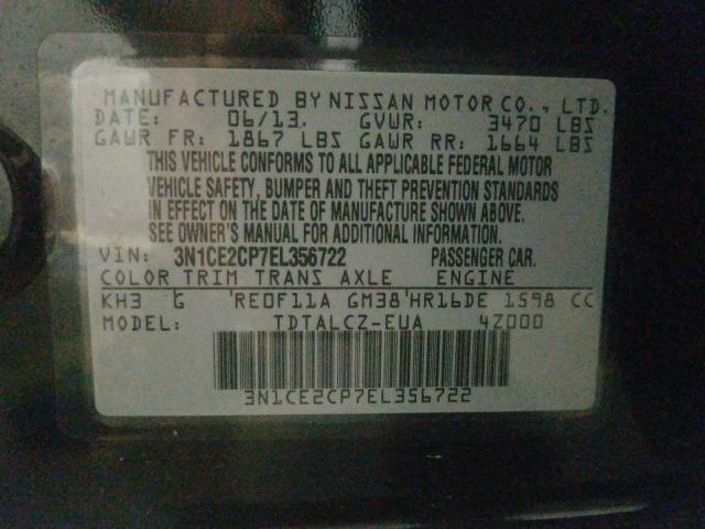 Photo 9 VIN: 3N1CE2CP7EL356722 - NISSAN VERSA NOTE 