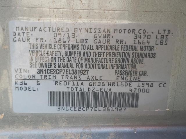 Photo 9 VIN: 3N1CE2CP7EL381927 - NISSAN VERSA NOTE 