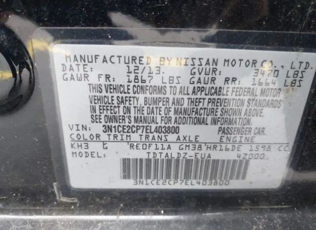 Photo 8 VIN: 3N1CE2CP7EL403800 - NISSAN VERSA NOTE 