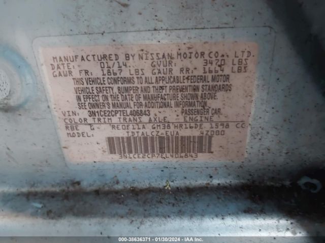 Photo 8 VIN: 3N1CE2CP7EL406843 - NISSAN VERSA NOTE 