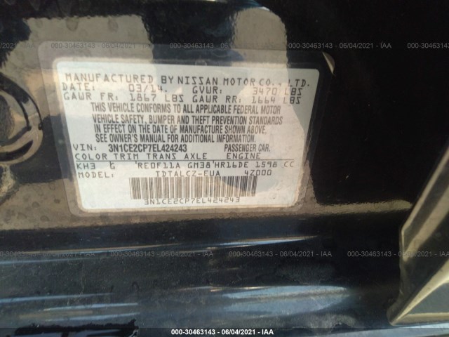 Photo 8 VIN: 3N1CE2CP7EL424243 - NISSAN VERSA NOTE 