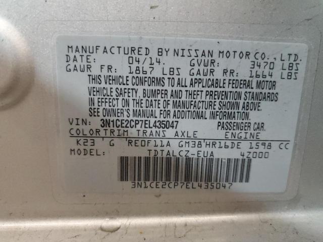 Photo 11 VIN: 3N1CE2CP7EL435047 - NISSAN VERSA 