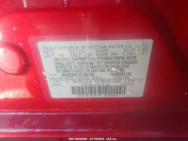 Photo 8 VIN: 3N1CE2CP7FL352123 - NISSAN VERSA NOTE 