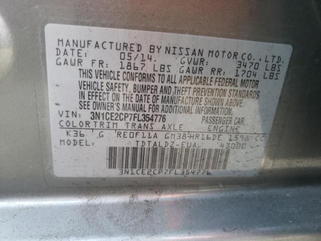 Photo 11 VIN: 3N1CE2CP7FL354776 - NISSAN VERSA 