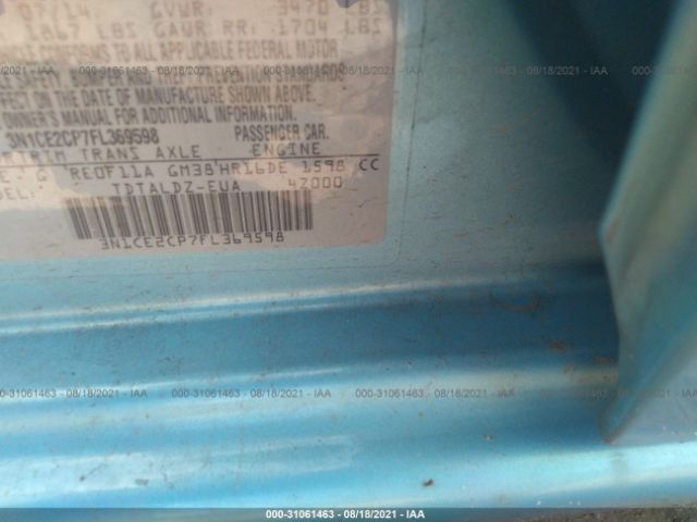 Photo 8 VIN: 3N1CE2CP7FL369598 - NISSAN VERSA NOTE 