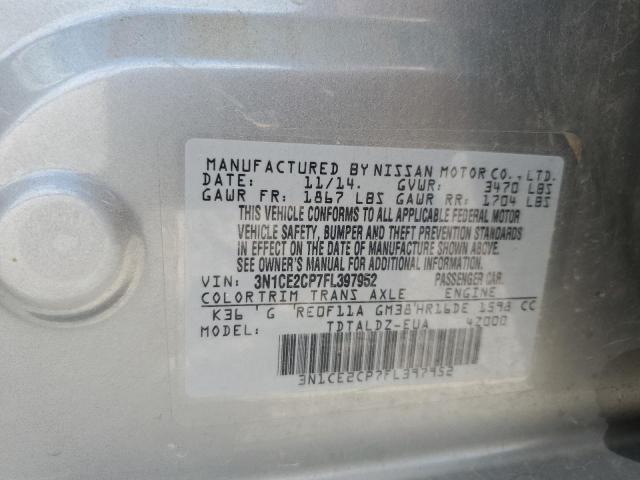 Photo 9 VIN: 3N1CE2CP7FL397952 - NISSAN VERSA NOTE 