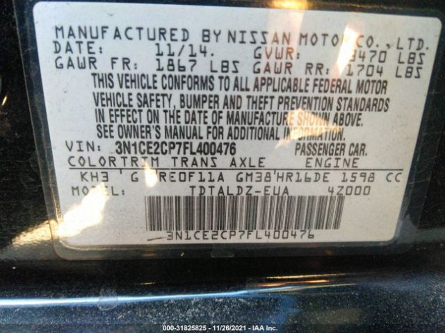 Photo 8 VIN: 3N1CE2CP7FL400476 - NISSAN VERSA NOTE 