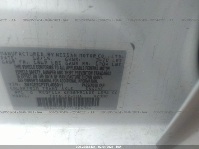 Photo 8 VIN: 3N1CE2CP7FL406911 - NISSAN VERSA NOTE 