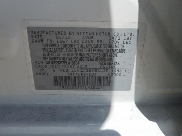 Photo 9 VIN: 3N1CE2CP7FL410604 - NISSAN VERSA NOTE 