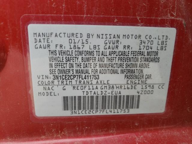 Photo 9 VIN: 3N1CE2CP7FL411753 - NISSAN VERSA NOTE 