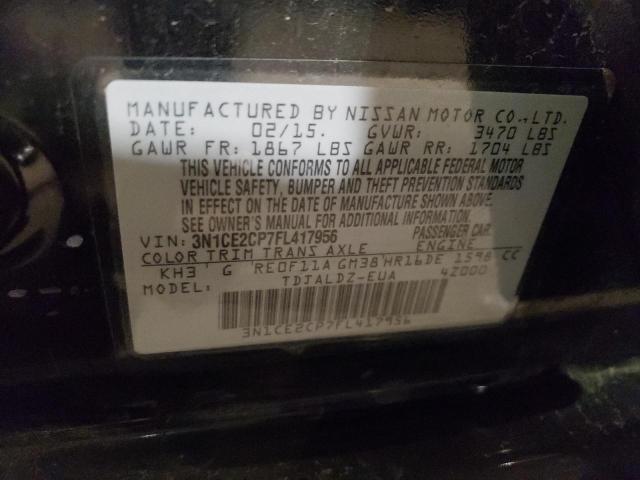 Photo 11 VIN: 3N1CE2CP7FL417956 - NISSAN VERSA NOTE 