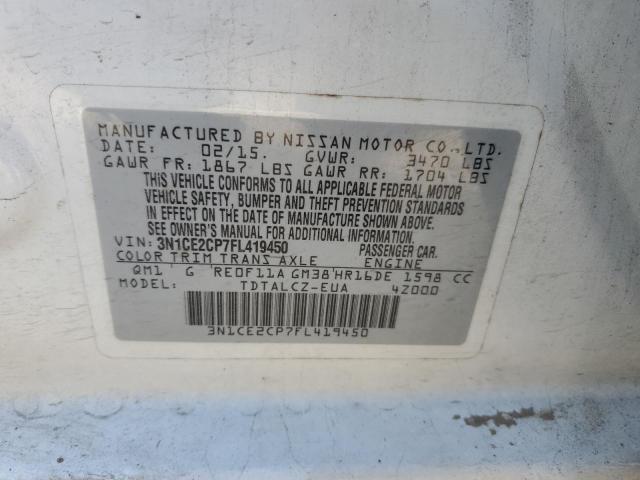 Photo 11 VIN: 3N1CE2CP7FL419450 - NISSAN VERSA 