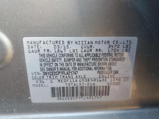 Photo 11 VIN: 3N1CE2CP7FL421747 - NISSAN VERSA 