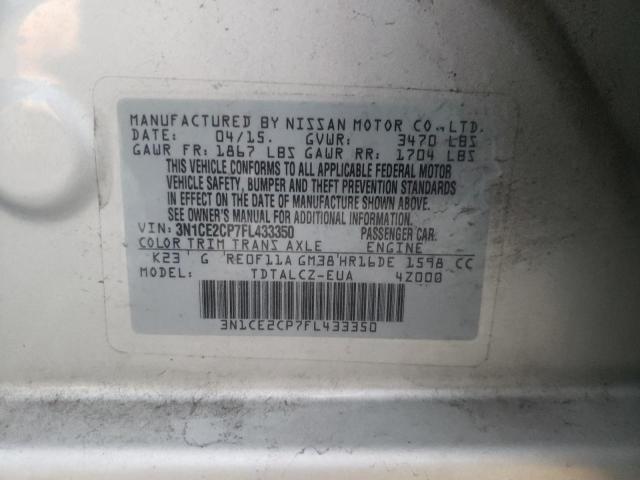 Photo 9 VIN: 3N1CE2CP7FL433350 - NISSAN VERSA NOTE 