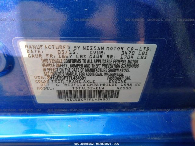 Photo 8 VIN: 3N1CE2CP7FL434501 - NISSAN VERSA NOTE 