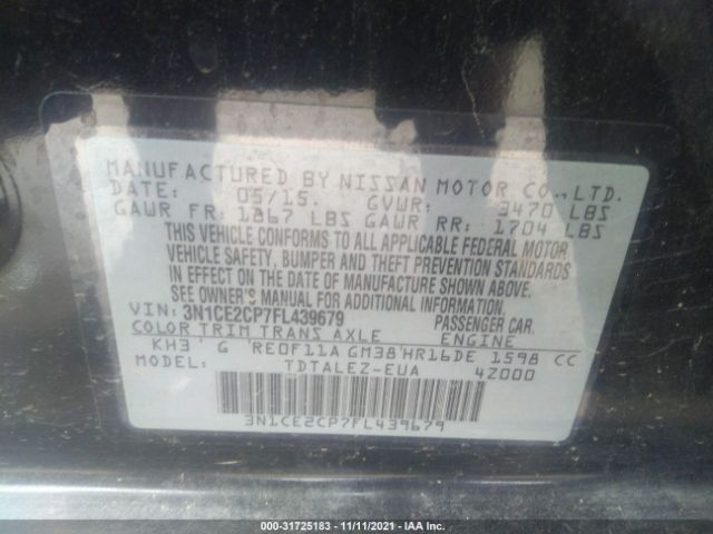 Photo 8 VIN: 3N1CE2CP7FL439679 - NISSAN VERSA NOTE 