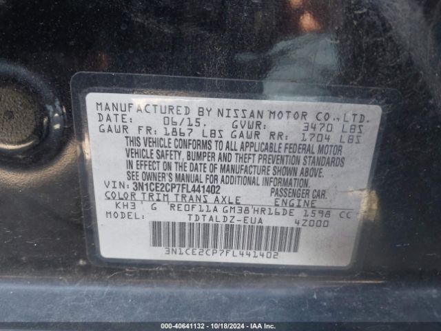 Photo 8 VIN: 3N1CE2CP7FL441402 - NISSAN VERSA NOTE 