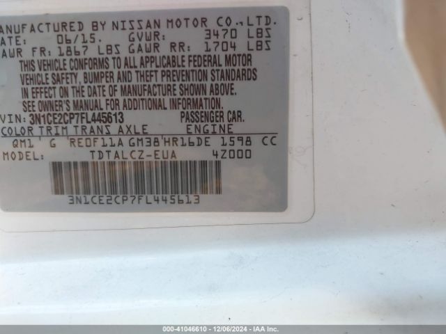 Photo 8 VIN: 3N1CE2CP7FL445613 - NISSAN VERSA NOTE 