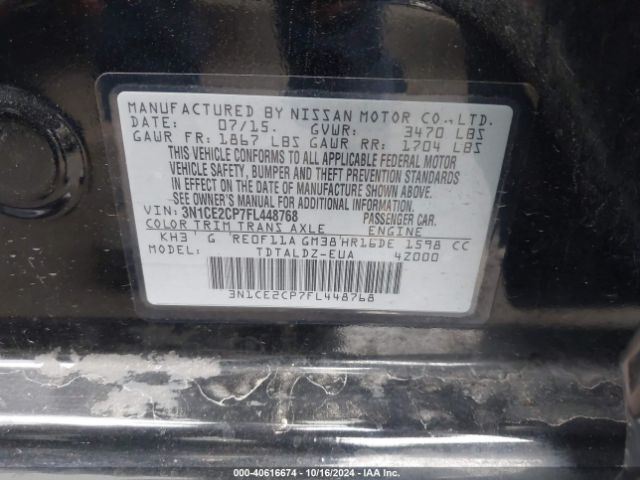 Photo 8 VIN: 3N1CE2CP7FL448768 - NISSAN VERSA NOTE 