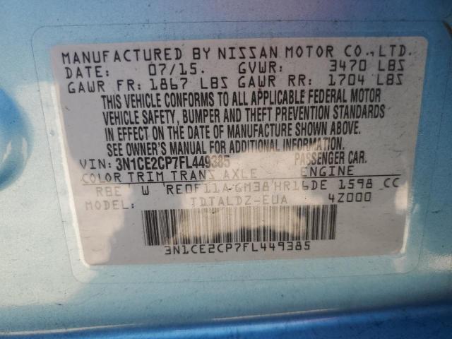 Photo 11 VIN: 3N1CE2CP7FL449385 - NISSAN VERSA NOTE 