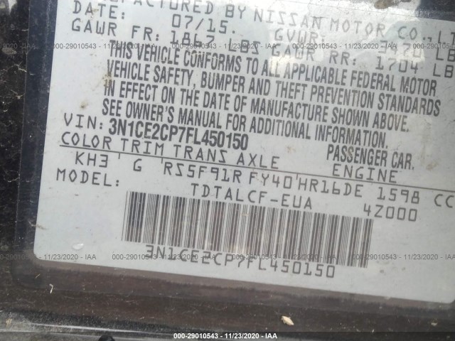 Photo 8 VIN: 3N1CE2CP7FL450150 - NISSAN VERSA NOTE 