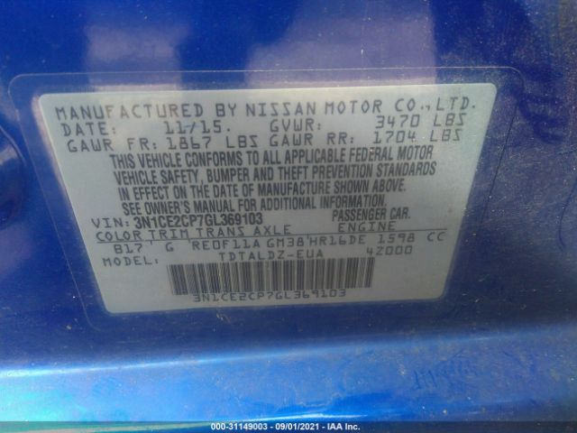 Photo 8 VIN: 3N1CE2CP7GL369103 - NISSAN VERSA NOTE 