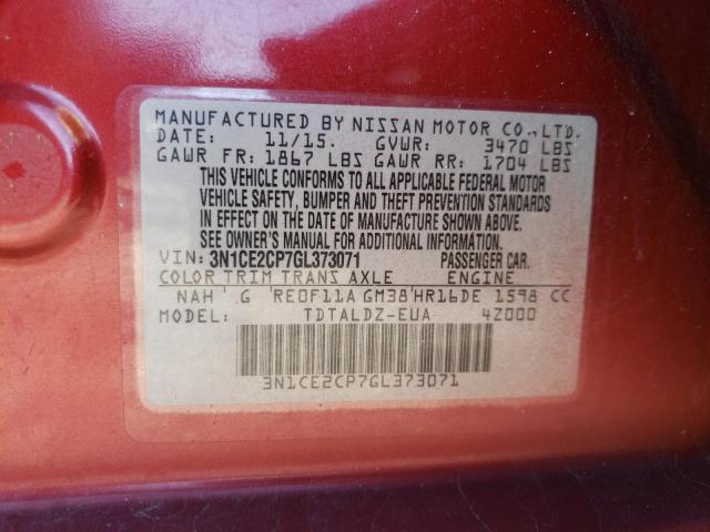 Photo 9 VIN: 3N1CE2CP7GL373071 - NISSAN VERSA NOTE 