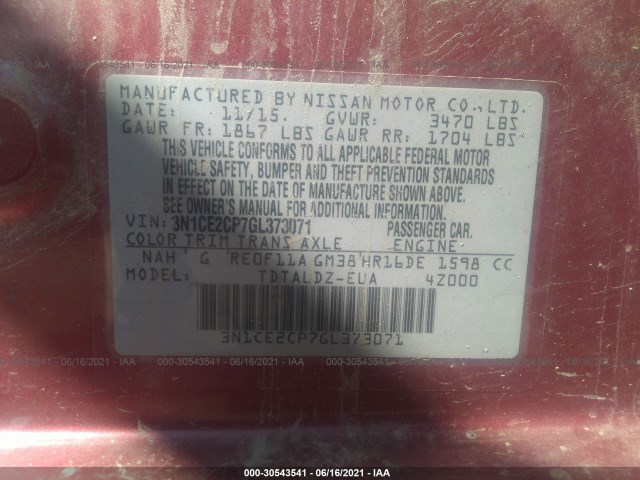 Photo 8 VIN: 3N1CE2CP7GL373071 - NISSAN VERSA NOTE 