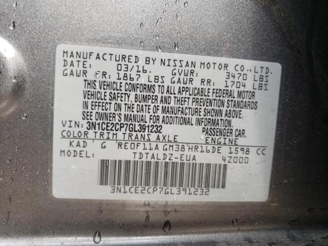 Photo 11 VIN: 3N1CE2CP7GL391232 - NISSAN VERSA NOTE 