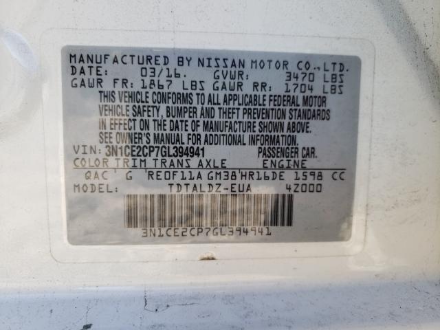 Photo 9 VIN: 3N1CE2CP7GL394941 - NISSAN VERSA NOTE 