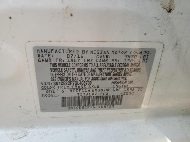 Photo 12 VIN: 3N1CE2CP7GL408739 - NISSAN VERSA 