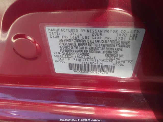 Photo 8 VIN: 3N1CE2CP7GL409650 - NISSAN VERSA NOTE 