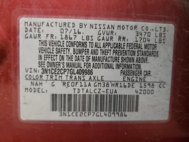 Photo 11 VIN: 3N1CE2CP7GL409986 - NISSAN VERSA NOTE 