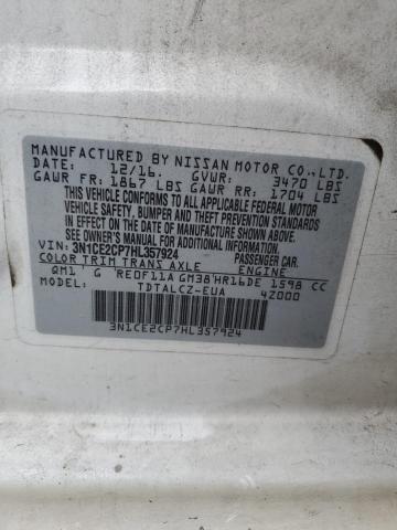 Photo 11 VIN: 3N1CE2CP7HL357924 - NISSAN VERSA 