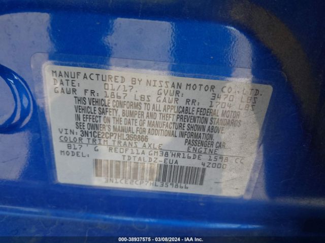 Photo 8 VIN: 3N1CE2CP7HL359866 - NISSAN VERSA NOTE 