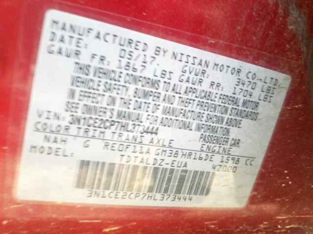 Photo 9 VIN: 3N1CE2CP7HL373444 - NISSAN VERSA NOTE 