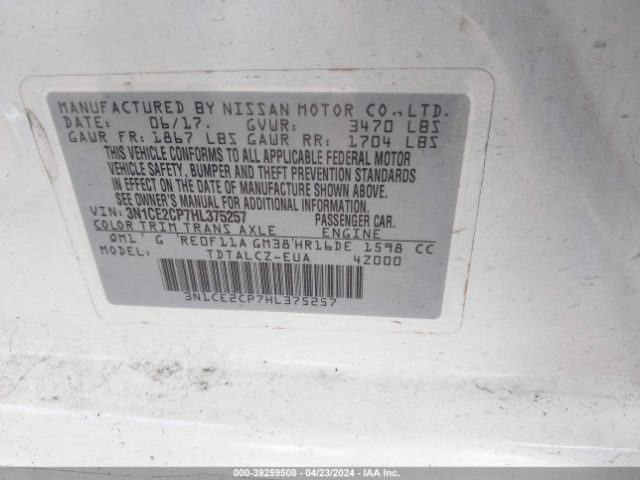 Photo 8 VIN: 3N1CE2CP7HL375257 - NISSAN VERSA NOTE 