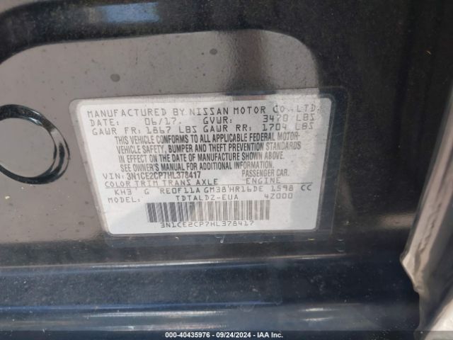 Photo 8 VIN: 3N1CE2CP7HL378417 - NISSAN VERSA NOTE 