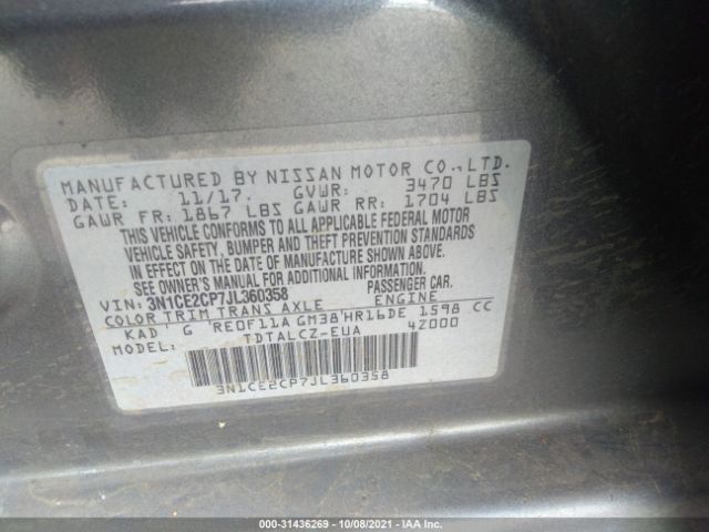 Photo 8 VIN: 3N1CE2CP7JL360358 - NISSAN VERSA NOTE 