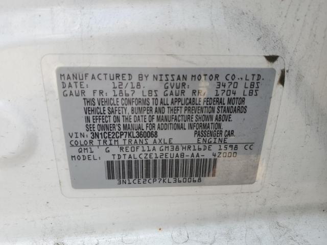 Photo 12 VIN: 3N1CE2CP7KL360068 - NISSAN VERSA 