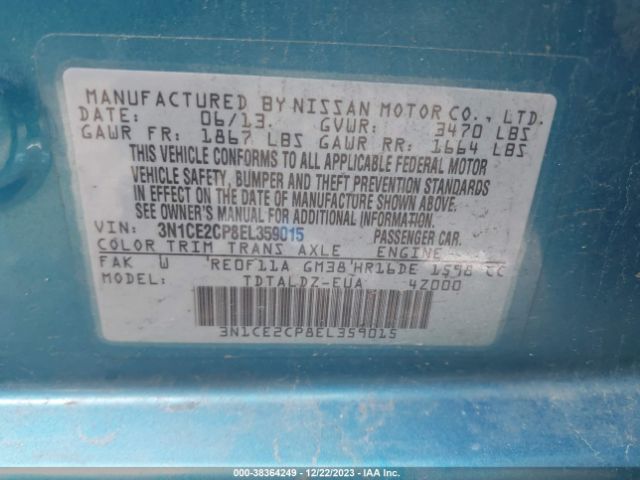 Photo 8 VIN: 3N1CE2CP8EL359015 - NISSAN VERSA NOTE 