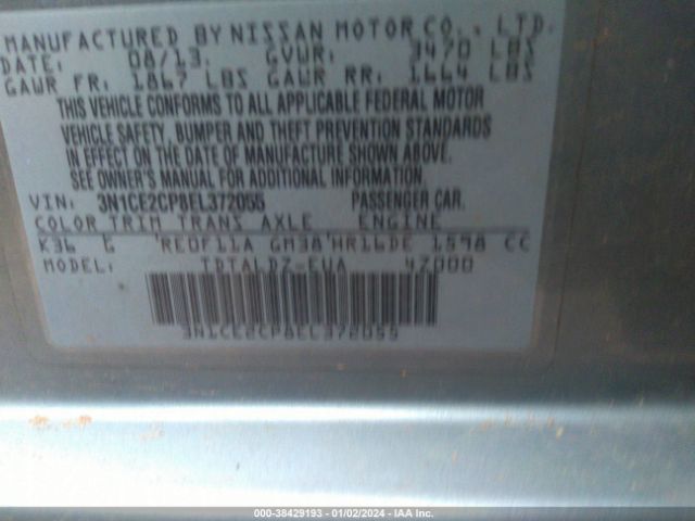 Photo 8 VIN: 3N1CE2CP8EL372055 - NISSAN VERSA NOTE 