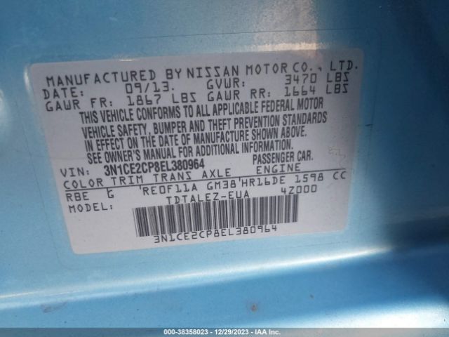 Photo 8 VIN: 3N1CE2CP8EL380964 - NISSAN VERSA NOTE 