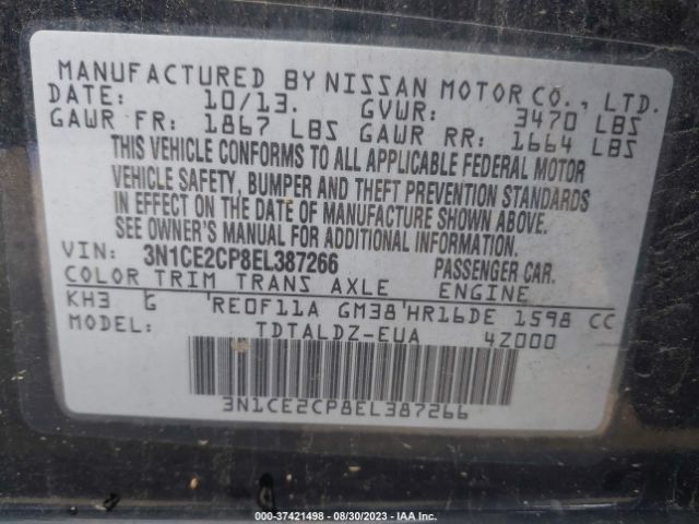 Photo 8 VIN: 3N1CE2CP8EL387266 - NISSAN VERSA NOTE 