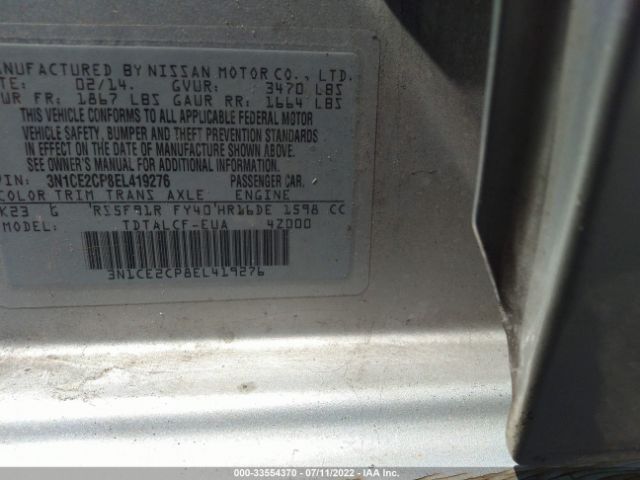 Photo 8 VIN: 3N1CE2CP8EL419276 - NISSAN VERSA NOTE 