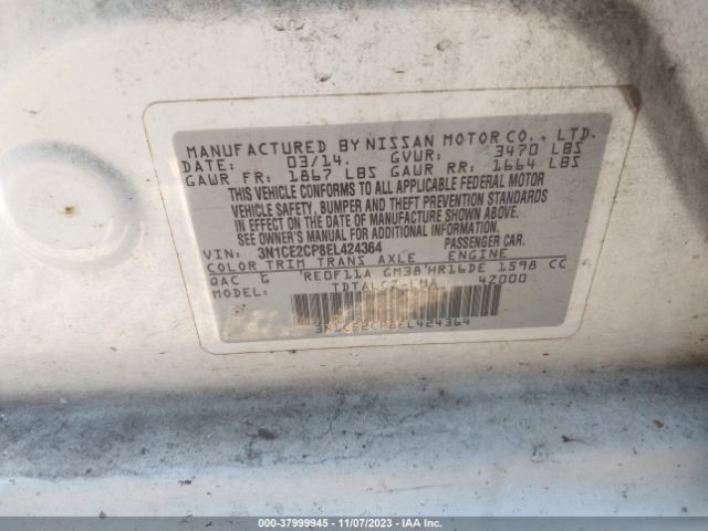 Photo 8 VIN: 3N1CE2CP8EL424364 - NISSAN VERSA NOTE 