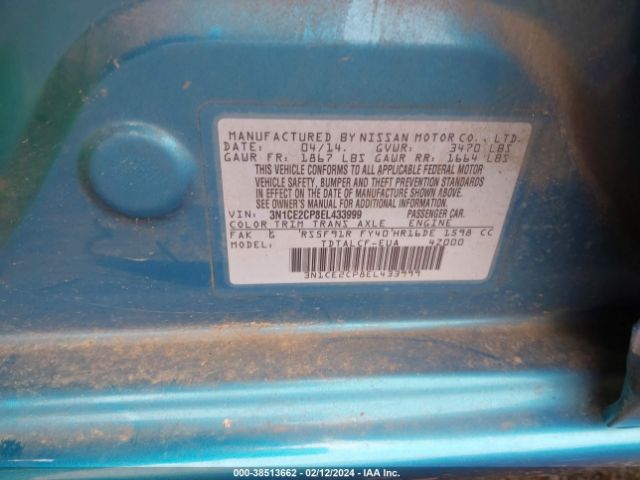 Photo 8 VIN: 3N1CE2CP8EL433999 - NISSAN VERSA NOTE 