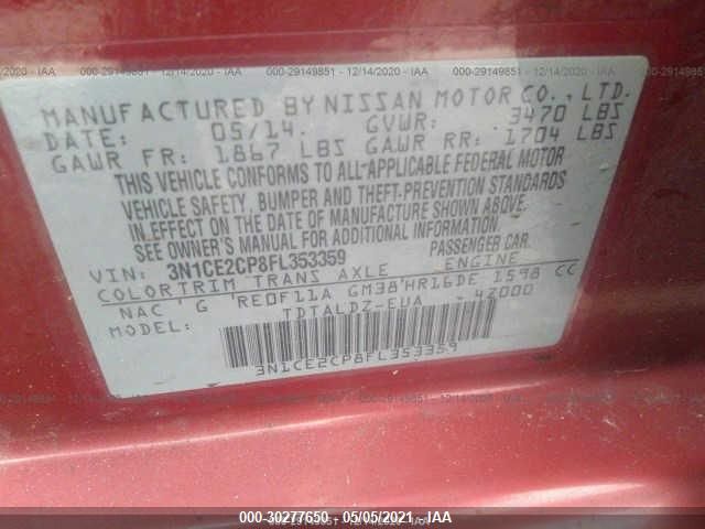 Photo 8 VIN: 3N1CE2CP8FL353359 - NISSAN VERSA NOTE 