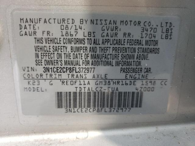 Photo 9 VIN: 3N1CE2CP8FL372977 - NISSAN VERSA NOTE 